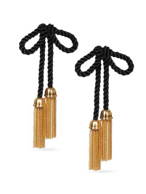 LELE SADOUGHI Women's Velvet Bow Tassel Earrings - Jet