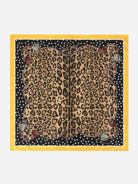 Dolce & Gabbana Leopard-print twill scarf (90 x 90)