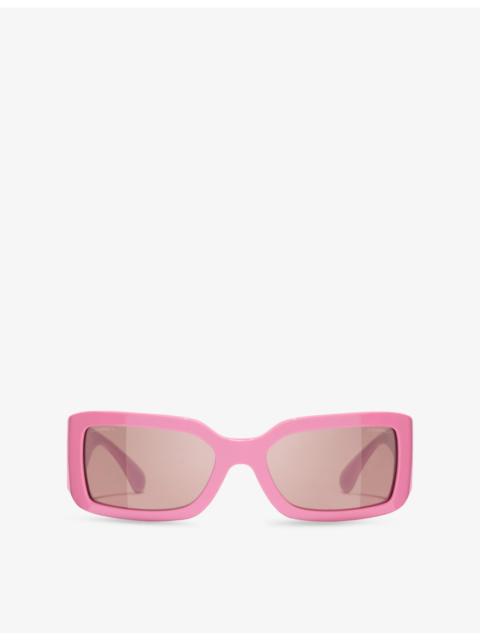 CHANEL CH5526 Rectangle-Frame Acetate Sunglasses