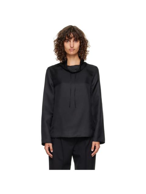 Loulou de Saison Black Cyna Silk Blouse