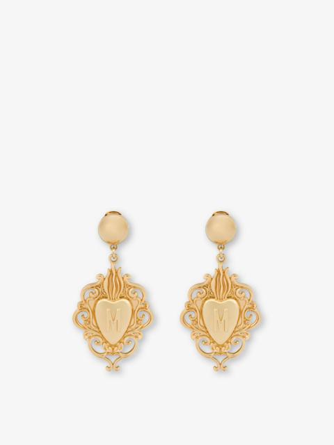 Moschino GOLD HEART CLIP-ON EARRINGS