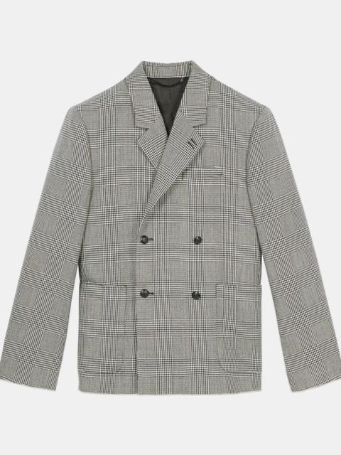 The Kooples BLACK AND WHITE HOUNDSTOOTH WOOL SUIT JACKET