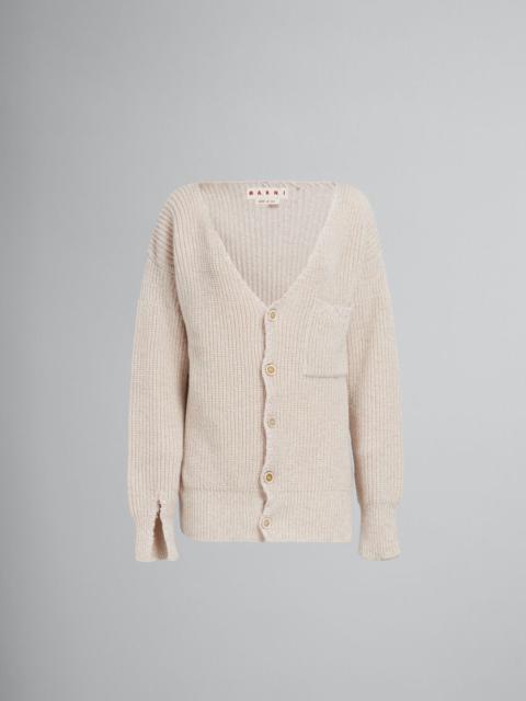 Marni OAT WOOL CARDIGAN WITH MARNI MENDING