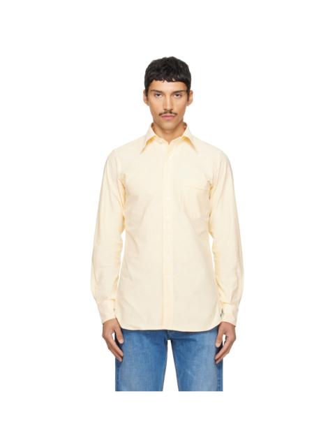 Drake's Yellow Cotton Oxford Cloth Button-Down Shirt