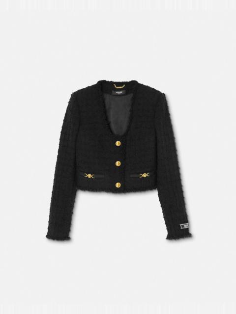 VERSACE Heritage Tweed Crop Cardigan Jacket