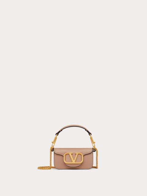 VALENTINO GARAVANI LOCÒ MICRO BAG IN CALFSKIN LEATHER WITH CHAIN