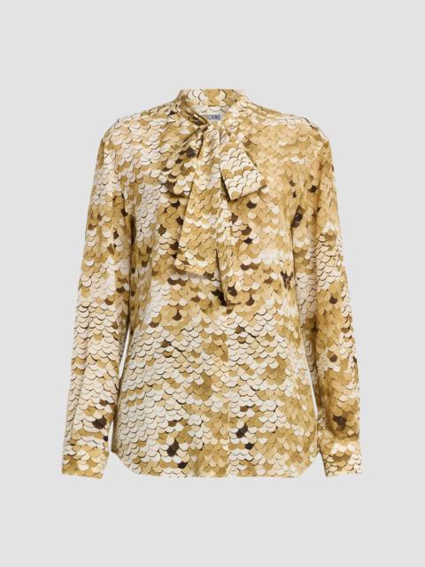 Moschino Women's Sequin-Print Silk Top - Multi Gold