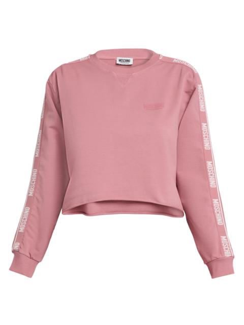 Moschino Women's Logo Stretch-Cotton Fleece Sweatshirt - Pink