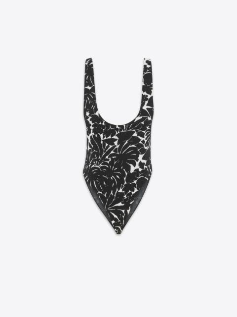 SAINT LAURENT scoop-neck bodysuit in palm jersey