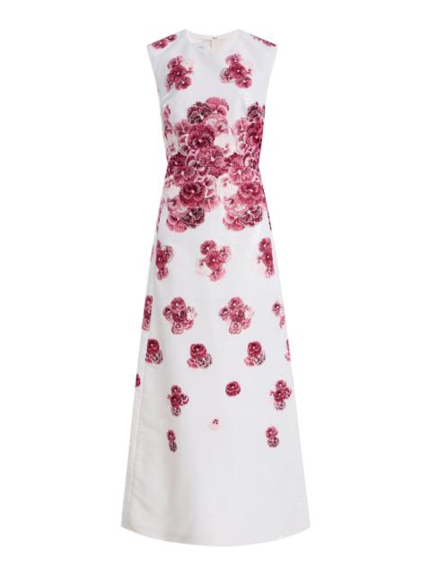 GIAMBATTISTA VALLI Embroidered Sequin Dress ivory