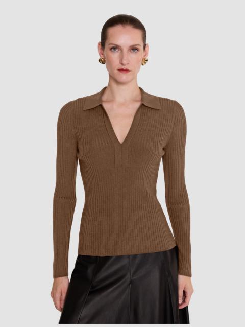 JOSEPH Merino Wool Rib Polo