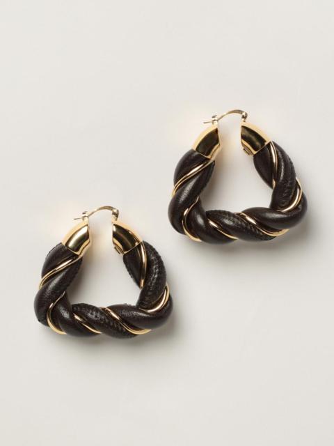 Bottega Veneta Bottega Veneta earrings with circles in woven leather