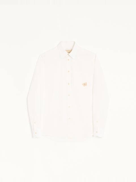 Valentino VALENTINO LONG-SLEEVED COTTON POPLIN SHIRT WITH EMBROIDERED BUTTERFLY PATCH