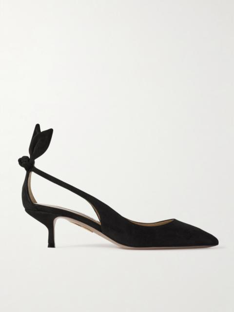 AQUAZZURA Bow Tie 50 Suede Pumps