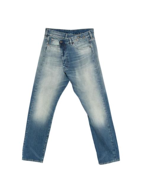 R13 crossover-waistband jeans