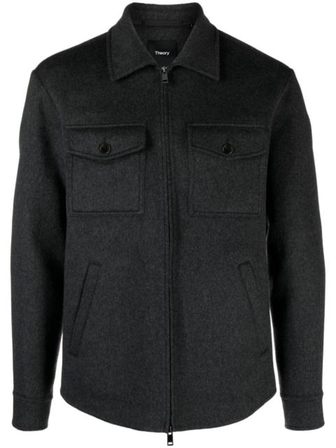 Theory zipped wool-blend shirt jacket