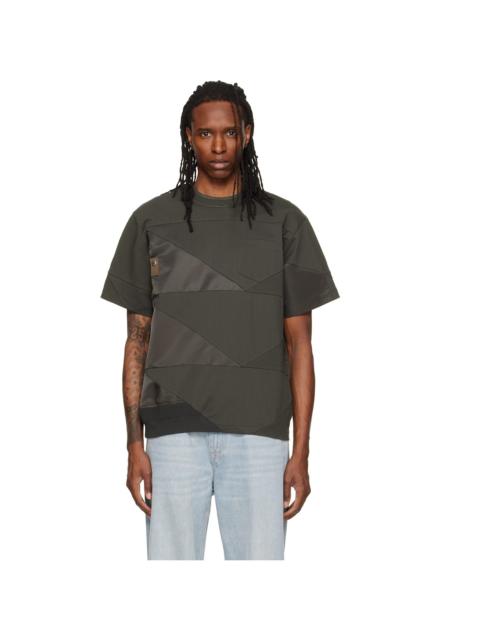 sacai Khaki A.P.C. Edition Quilts T-shirt