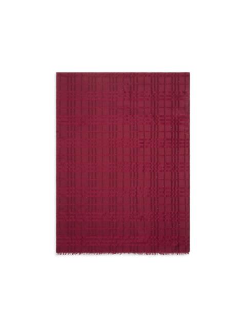 Burberry wide Check silk wool cashmere scarf
