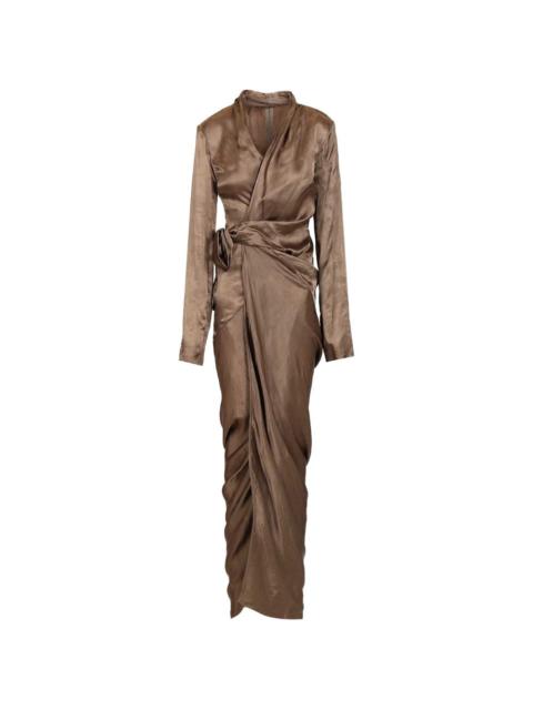 Rick Owens tie long-sleeve maxi dress
