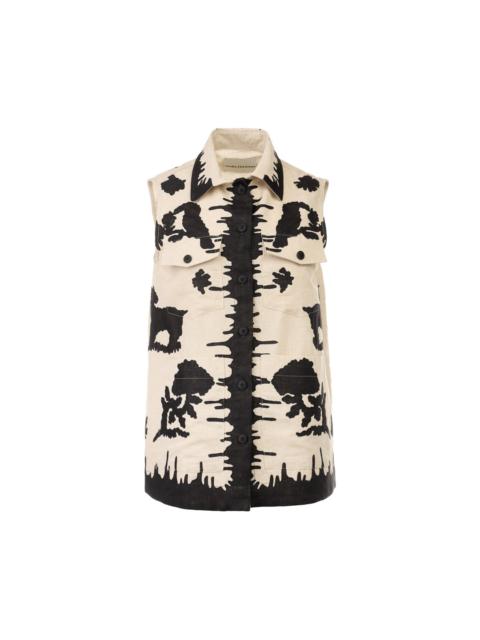 BIYAN Printed Linen Sleeveless Vest
