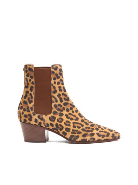 CASADEI 50mm leopard-print block-heel ankle boots