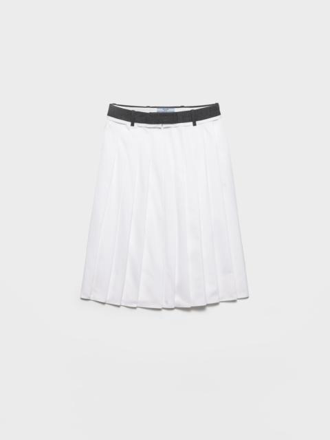 Prada Pleated poplin and rush stitch skirt