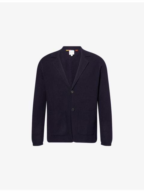 Paul Smith Notched-Lapel Patch-Pocket Wool Cardigan