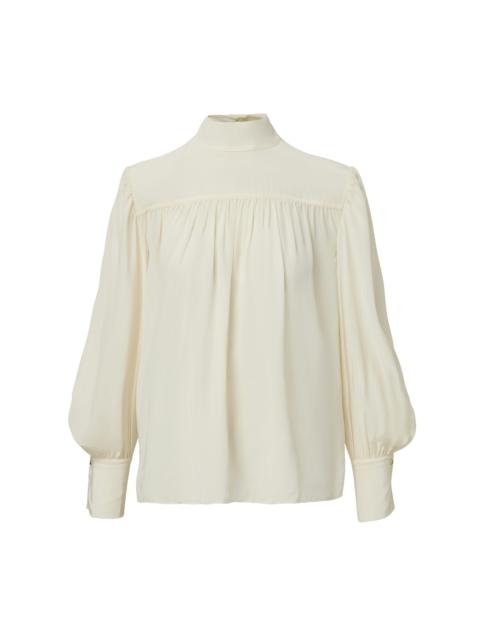 VERONICA BEARD BROOKS MOCK-NECK BLOUSE