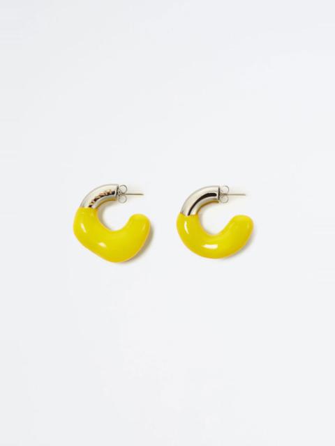 SUNNEI YELLOW RUBBERIZED SMALL SILVER EARRINGS