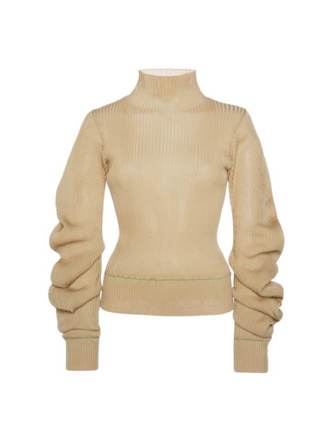 Bottega Veneta Lightweight Spirals Knit Sweater brown