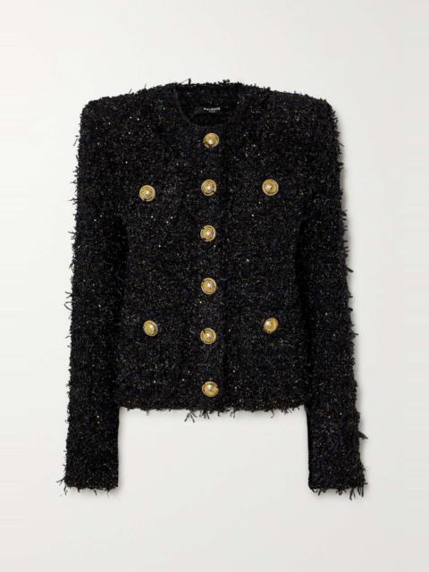 Metallic bouclé-tweed jacket