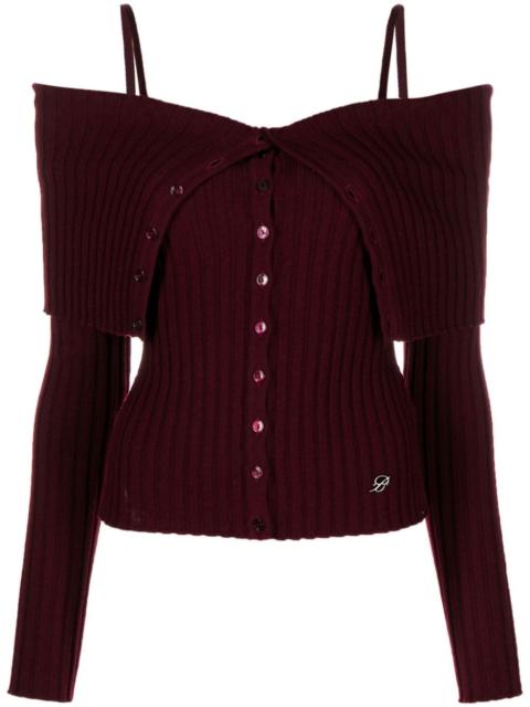 Blumarine ribbed-knit wool top