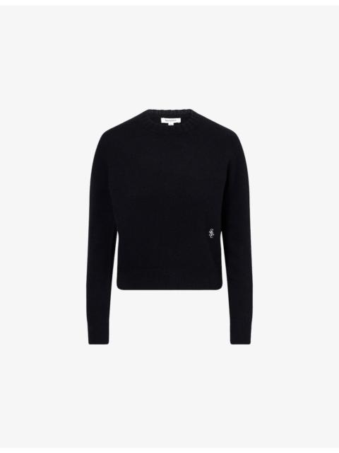 Sporty & Rich Emblem-Embroidered Cashmere-Blend Jumper