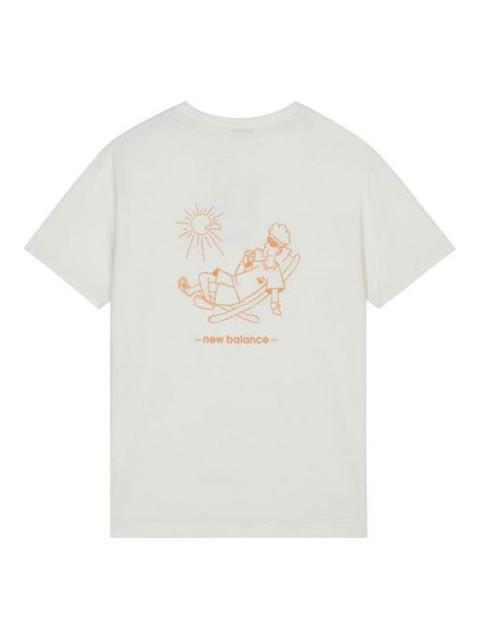 New Balance New Balance Men's New Balance Back Printing Sports Round Neck Short Sleeve White AMT13350-IV