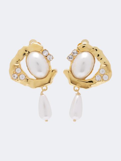 Oscar de la Renta Embellished pearl drop earrings