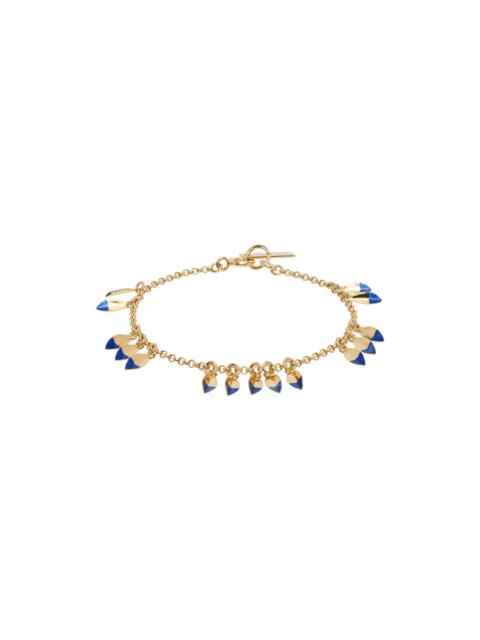 Gold & Blue Shiny Leaf Bracelet