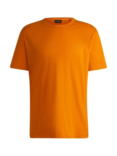 BOSS REGULAR-FIT T-SHIRT IN COTTON WITH MOULINE LOGO