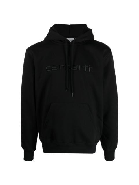 logo-embroidered cotton-blend hoodie