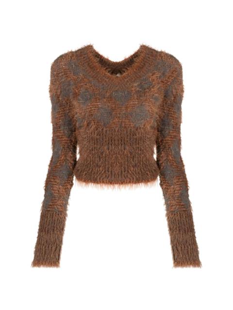 KNWLS Pogona brushed V-neck jumper