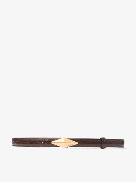 JIMMY CHOO Diamond Clasp Belt
Coffee Lizard Printed Leather Belt