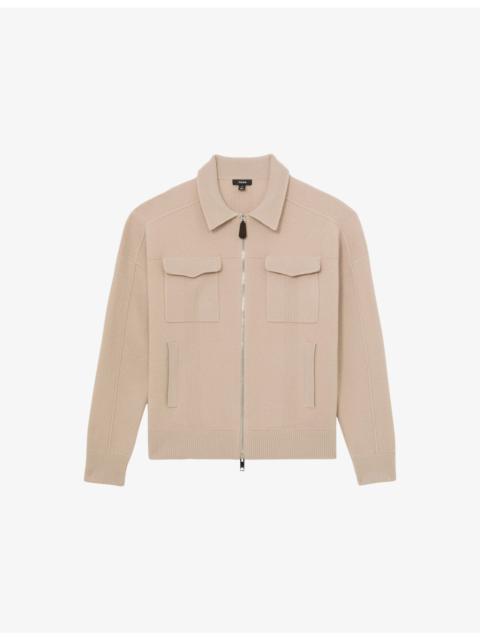 REISS Calder Zip-Up Wool Cardigan