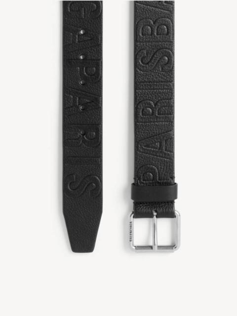 BALENCIAGA Men's Debossed Logo Belt in Black