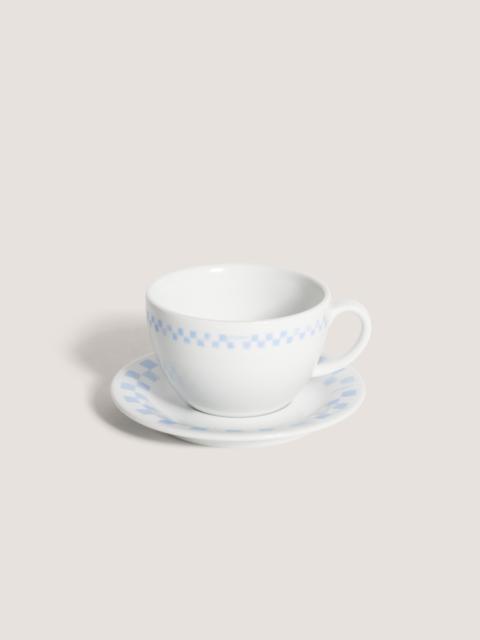 Maison Kitsuné CHECKERBOARD PORCELAIN CAPPUCCINO CUP AND SAUCER