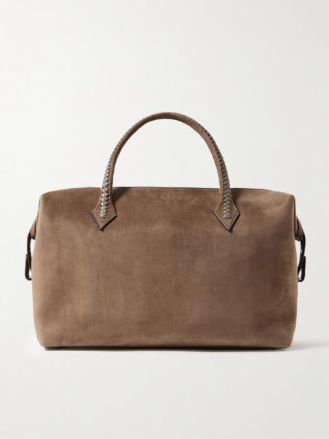 MÉTIER Vérité City Medium Braided Leather-trimmed Suede Tote