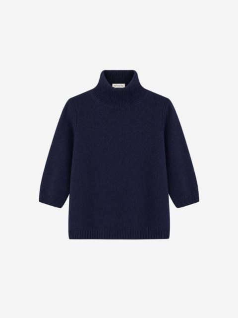 The Frankie Shop Ezy Merino Wool Mockneck Sweater - Navy