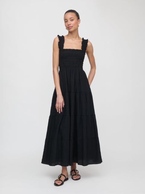 Hill House Home The Kimmy Maxi Nap Dress - Black Tonal Seersucker