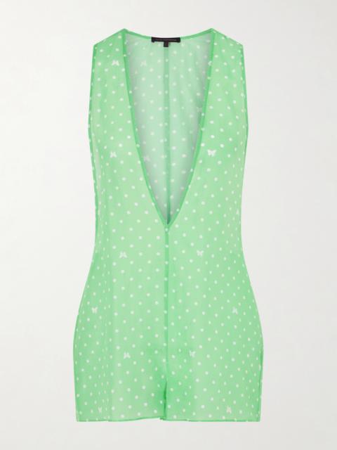 KIKI DE MONTPARNASSE Kiki Polka-dot Cotton And Silk-blend Coverup
