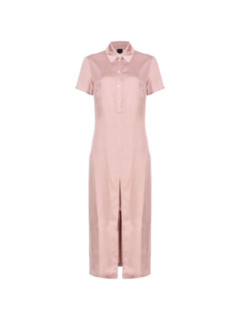 satin polo midi dress