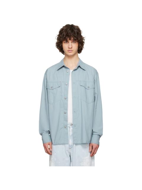 MM6 Maison Margiela Blue Long-Sleeved Shirt