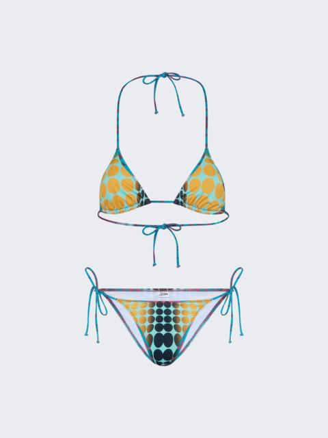Jean Paul Gaultier Re-edition: String Bikini Set Blue Dots Print